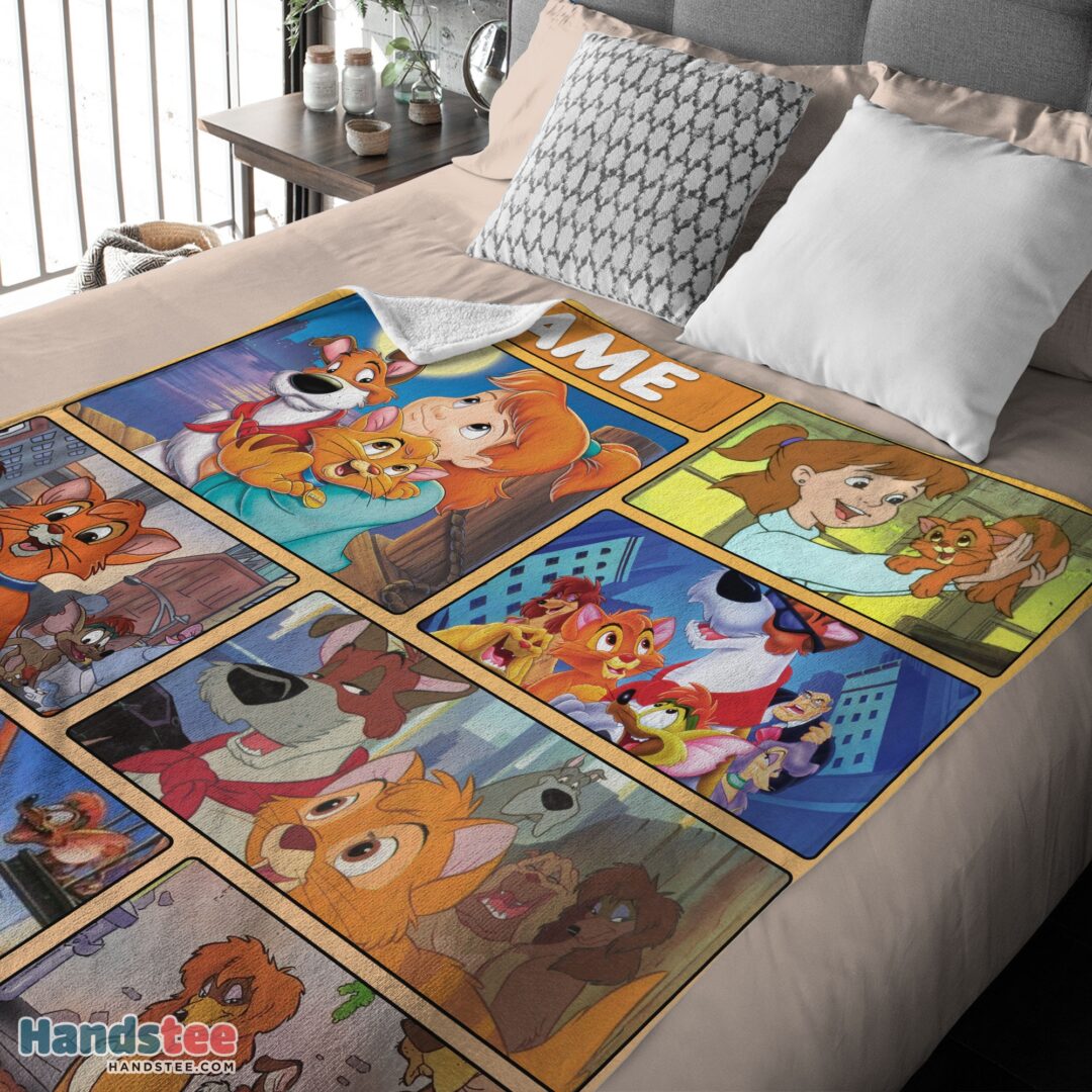 premiu3-1-1 Premium Disney Oliver & Company Jenny Foxworth Oliver Dodger With Friends Blanket Fleece Customized Blanket - Image 4