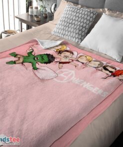 Premium Cute Marvel Avengers Assemble Avengers Chibi Character Sleeping Blanket Fleece Customized Blanket - Image 4