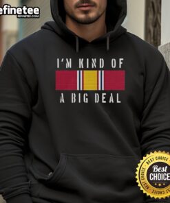 Premium Anchorman hoodie featuring 'I'm Kind of a Big Deal' text and National Defense Service Medal meme design.