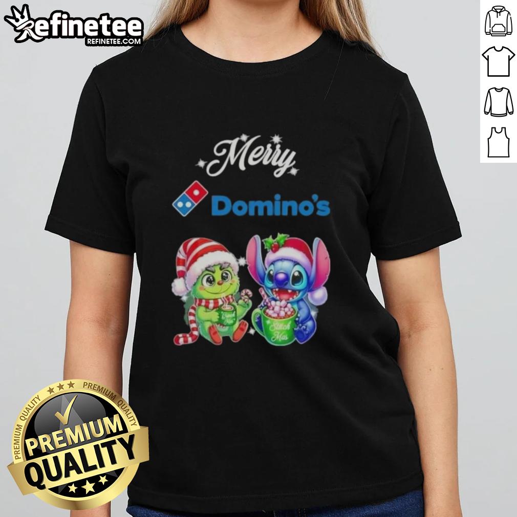 premium-baby-grinch-and-stitch-x-dominos-merry-christmas-ladies-tee Premium Baby Grinch and Stitch X Dominos Merry Christmas Ladies Tee featuring festive designs and vibrant colors.