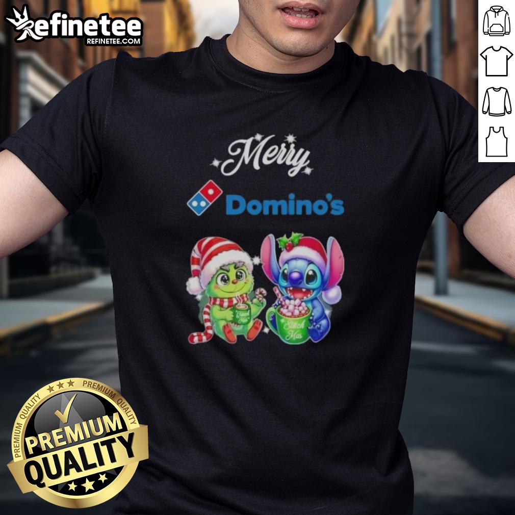 premium-baby-grinch-and-stitch-x-dominos-merry-christmas-t-shirt-1 Alt Text: Premium Baby Grinch and Stitch X Domino's Merry Christmas T-Shirt featuring festive graphics for holiday cheer.
