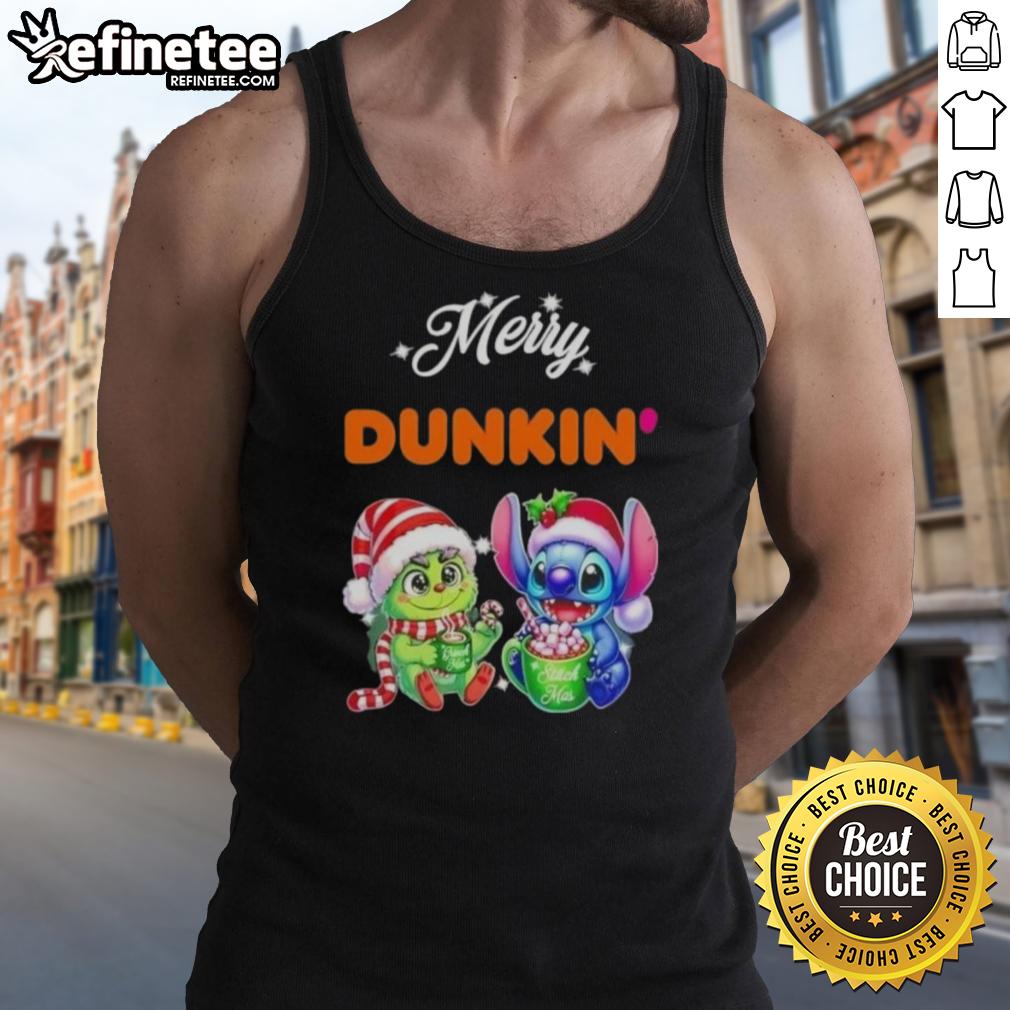 premium-baby-grinch-and-stitch-x-dunkin-merry-christmas-tank-top Premium Baby Grinch and Stitch X Dunkin Merry Christmas tank top, perfect for festive holiday wear.