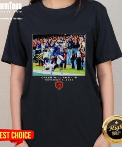 Premium Caleb Williams Chicago Bears NFL Flash Features Week 10 Ladies Tee, stylish and comfortable for fans.