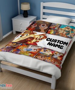 Premium Disney Cartoon Chip And Dale Family Cute Blanket Fleece Customized Blanket - Image 3