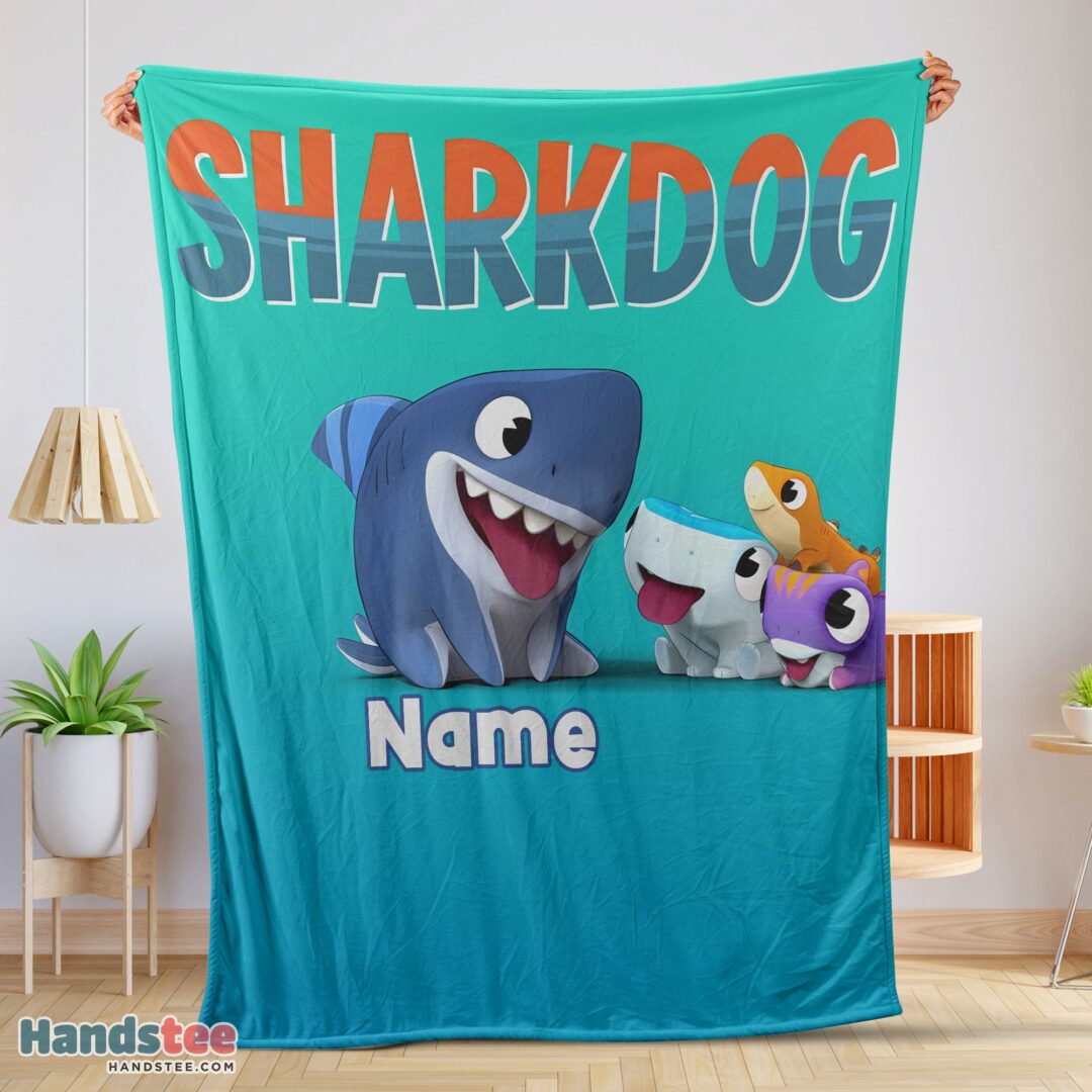 premium-cartoon-sharkdog-fintastic-halloween-blanket-fleece-customized-blanket-mk-01 Premium Cartoon Sharkdog Fintastic Halloween Blanket Fleece Customized Blanket