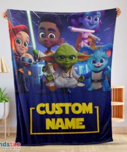 Premium Cartoon Star Wars Young Jedi Adventures Blanket Fleece Customized Blanket