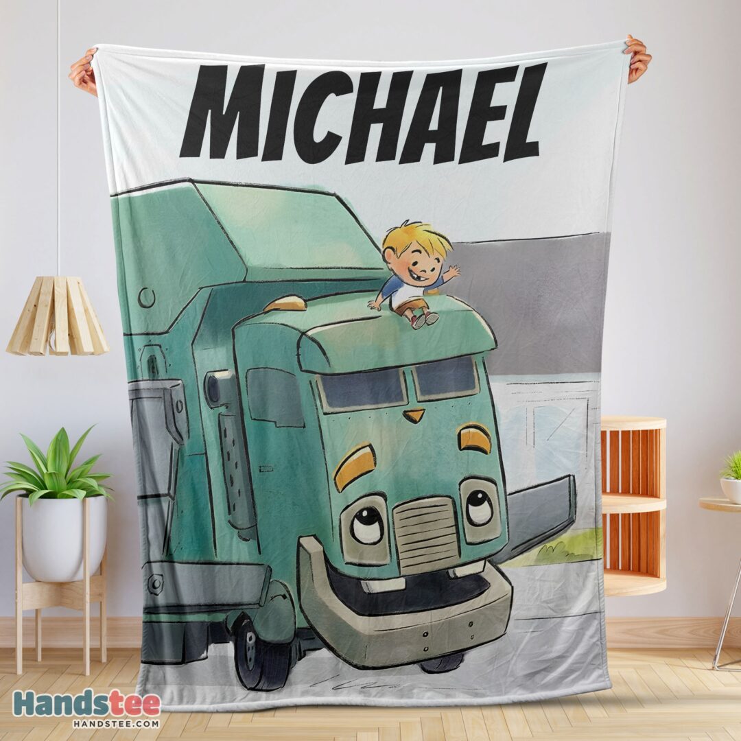 premium-cartoon-trash-truck-cute-blanket-fleece-customized-blanket-mk-01-1 Premium Cartoon Trash Truck Cute Blanket Fleece Customized Blanket