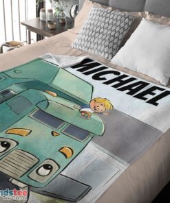 Premium Cartoon Trash Truck Cute Blanket Fleece Customized Blanket - Image 4