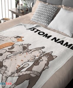 Premium Cat Friends Laying Doodle Blanket Fleece Customized Blanket - Image 4