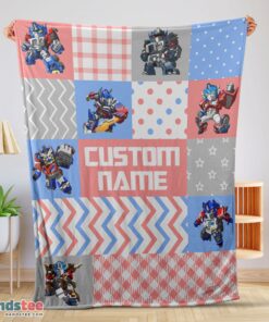 Premium Chibi Optimus Prime Transformers Pattern Blanket Fleece Customized Blanket