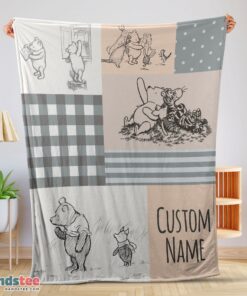 Premium Classic Winnie The Pooh & Friends Sketch Blanket Fleece Customized Blanket