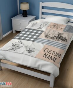 Premium Classic Winnie The Pooh & Friends Sketch Blanket Fleece Customized Blanket - Image 3