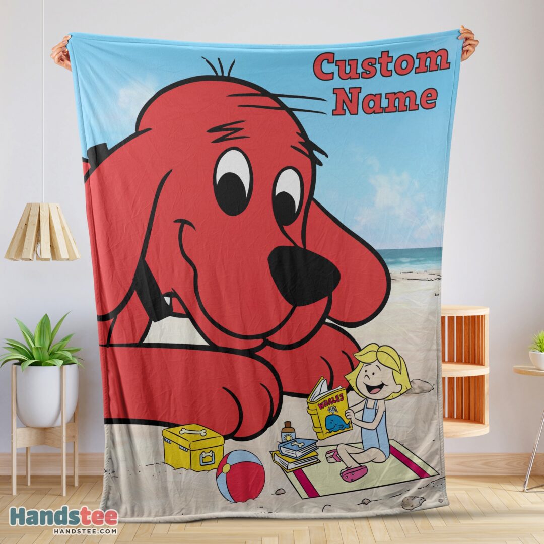 premium-cliffords-puppy-days-emily-elizabeth-beach-blanket-fleece-customized-blanket-mk-01 Premium Clifford's Puppy Days Emily Elizabeth Beach Blanket Fleece Customized Blanket