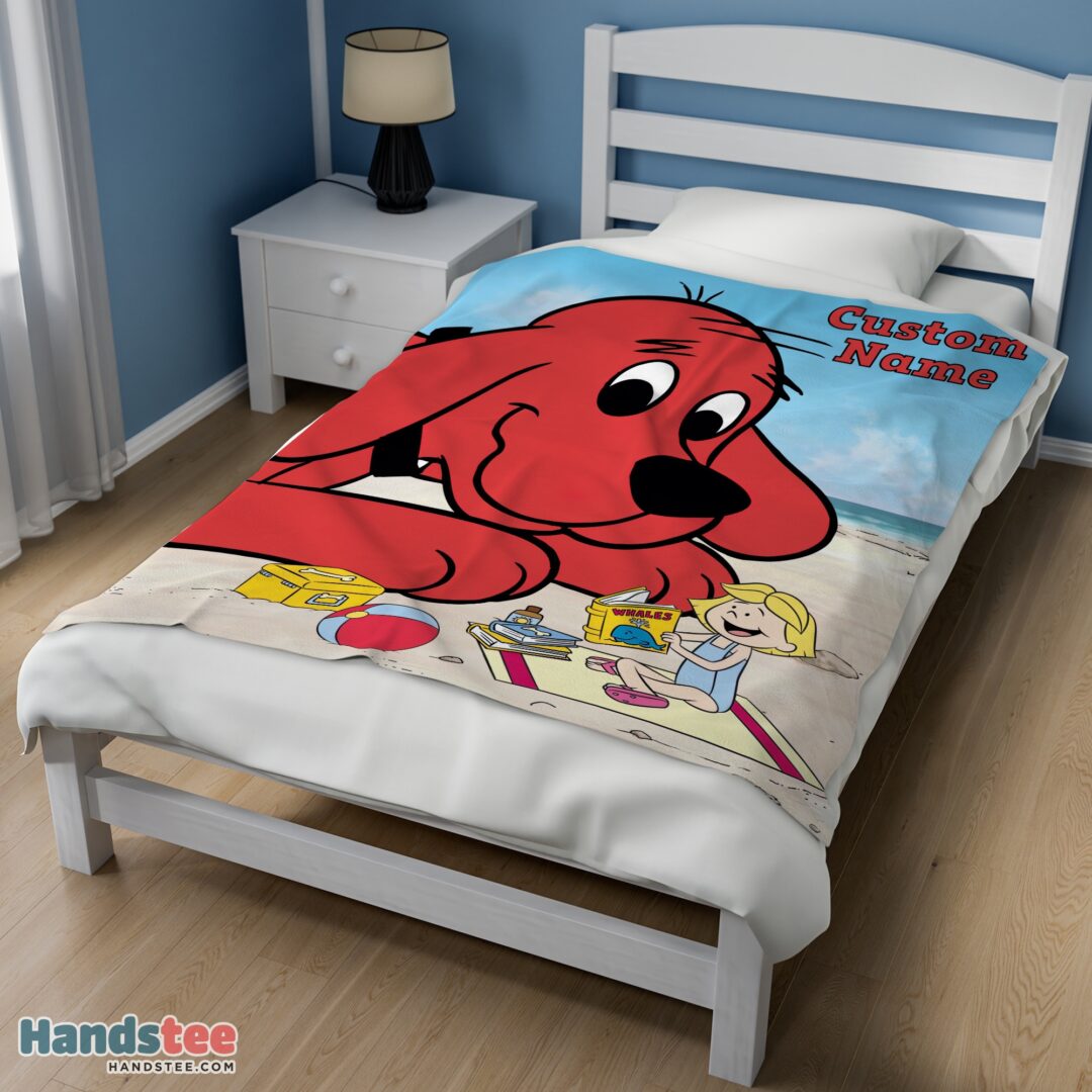 premium-cliffords-puppy-days-emily-elizabeth-beach-blanket-fleece-customized-blanket-mk-02 Premium Clifford's Puppy Days Emily Elizabeth Beach Blanket Fleece Customized Blanket - Image 3