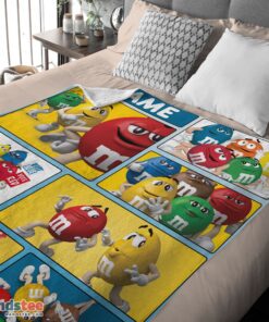 Premium Colorful Candy M&M’s Character Collage Blanket Fleece Customized Blanket - Image 4