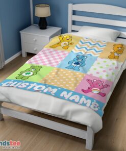 Premium Colorful Care Bears Patchwork Blanket Fleece Customized Blanket - Image 3