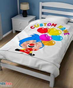 Premium Colorful Plim Plim Cheerful Clown Balloons Blanket Fleece Customized Blanket - Image 3