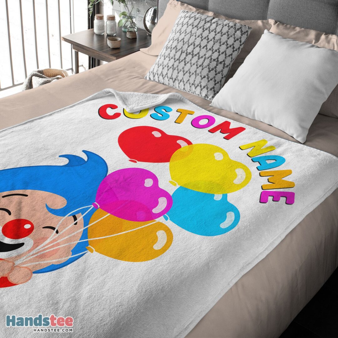premium-colorful-plim-plim-cheerful-clown-balloons-blanket-fleece-customized-blanket-mk-03 Premium Colorful Plim Plim Cheerful Clown Balloons Blanket Fleece Customized Blanket - Image 4