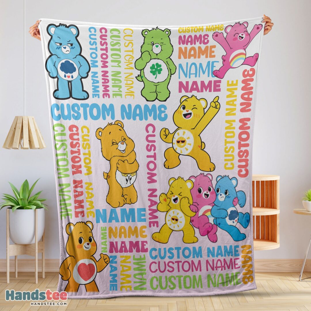 premium-cute-care-bears-friends-blanket-fleece-customized-blanket-mk-01-1 Original Care Bears Friends Blanket Fleece Customized Blanket