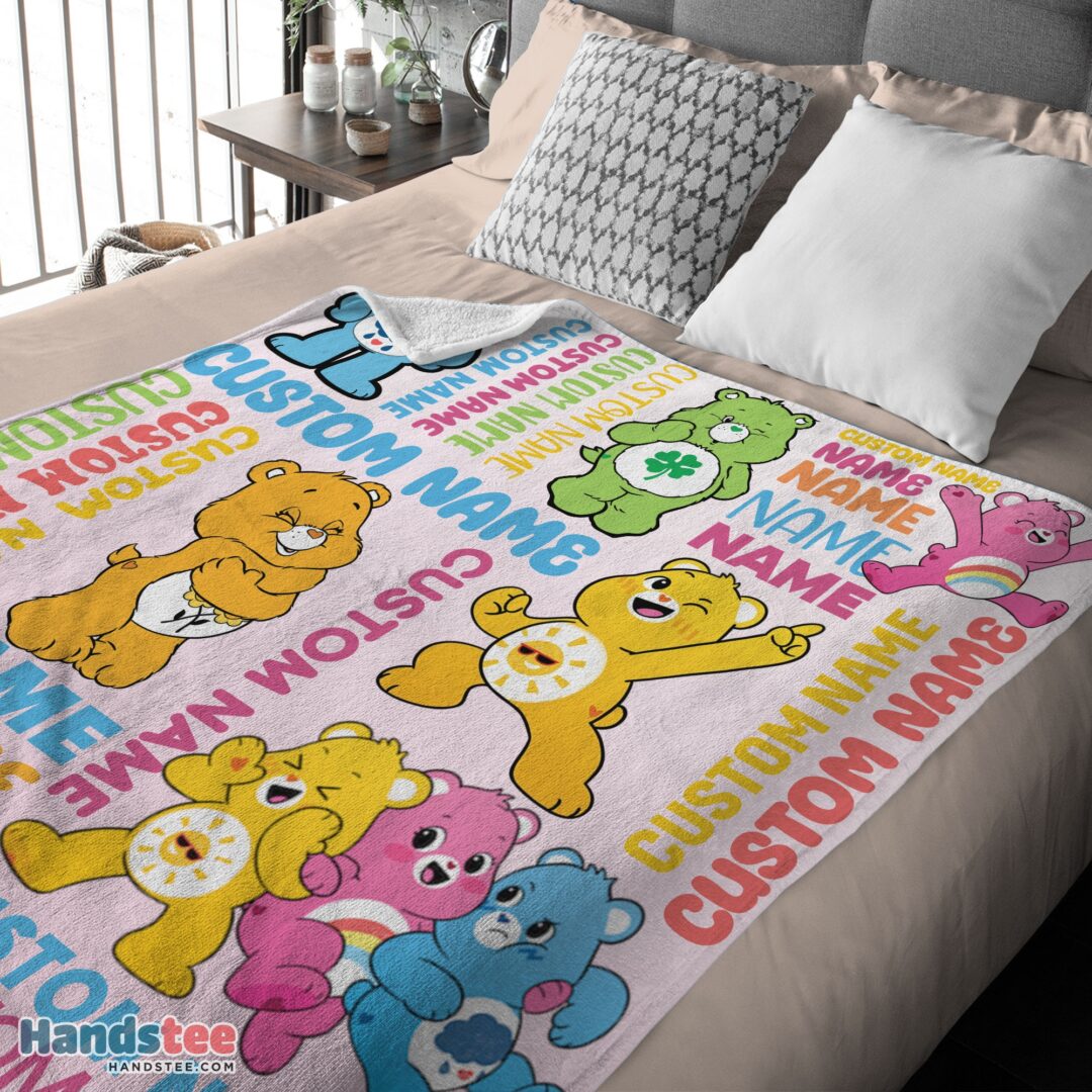 premium-cute-care-bears-friends-blanket-fleece-customized-blanket-mk-03 Original Care Bears Friends Blanket Fleece Customized Blanket - Image 4