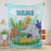 Premium Cute Elephant Safari Animal For Boys Customized Blanket