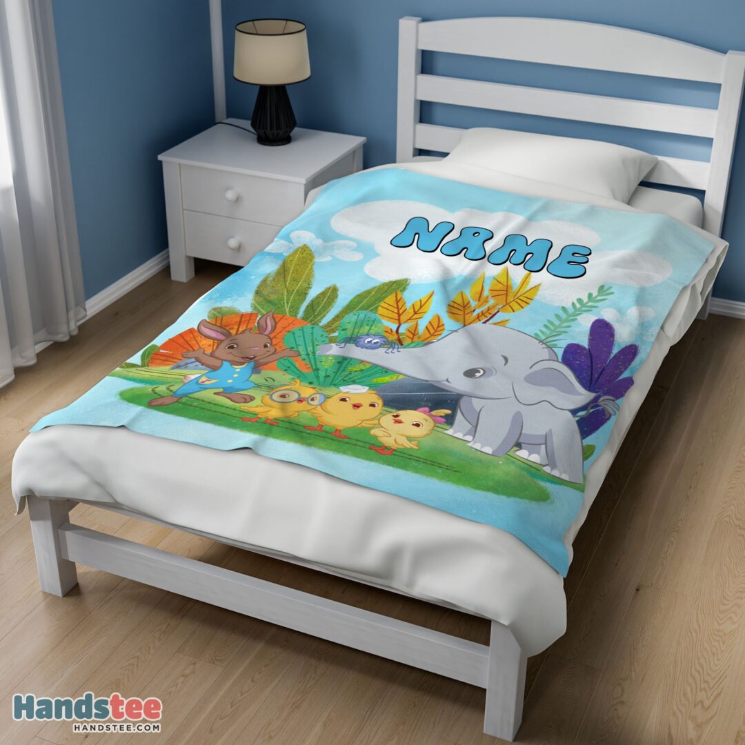 premium-cute-elephant-safari-animal-for-boys-customized-blanket-mk-02 Premium Cute Elephant Safari Animal For Boys Customized Blanket - Image 3