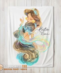 Premium Cute Perfect Disney Cartoon Jasmine Princess Blanket Fleece Customized Blanket