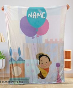 Premium Cute Pretty Disney Cartoon Up Boy With Balloon Blanket Fleece Customized Blanket