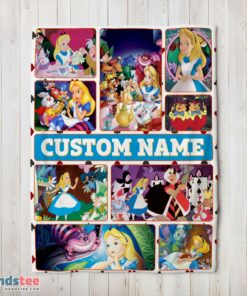 Premium Disney Alice In Wonderland Adventure Collage Blanket Fleece Customized Blanket