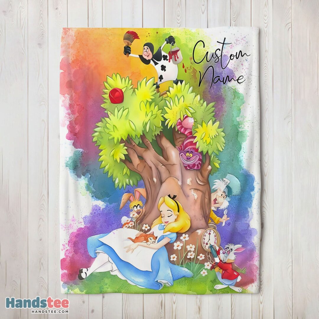 premium-disney-alice-in-wonderland-dreaming-blanket-fleece-customized-blanket-mk-02 Premium Disney Alice In Wonderland Dreaming Blanket Fleece Customized Blanket