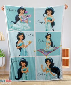 Premium Disney Cartoon Aladdin Jasmine Princess Blanket Fleece Customized Blanket