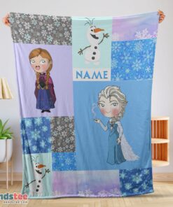 Premium Disney Cartoon Frozen Elsa Princess Anna Olaf Blanket Fleece Customized Blanket