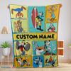 Premium Disney Cartoon Goofy With Friends Blanket Fleece Customized Blanket