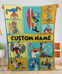 Premium Disney Cartoon Goofy With Friends Blanket Fleece Customized Blanket