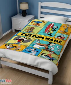 Premium Disney Cartoon Goofy With Friends Blanket Fleece Customized Blanket - Image 3