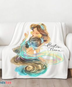 Premium Disney Cartoon Jasmine Princess Blanket Fleece Customized Blanket - Image 3
