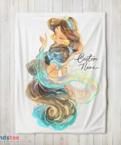 Premium Disney Cartoon Jasmine Princess Blanket Fleece Customized Blanket