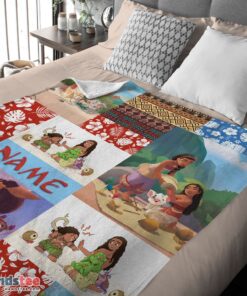 Premium Disney Cartoon Moana Family With Friends Blanket Fleece Customized Blanket - Image 4