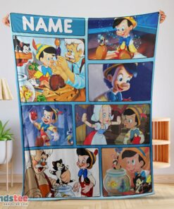 Premium Disney Cartoon Pinocchio With Friends Blanket Fleece Customized Blanket