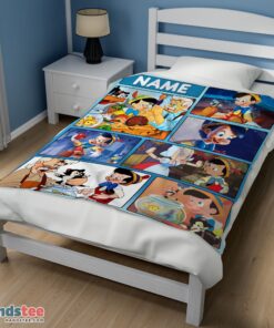Premium Disney Cartoon Pinocchio With Friends Blanket Fleece Customized Blanket - Image 3