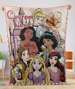 Premium Disney Cartoon Princess Characters Blanket Fleece Customized Blanket