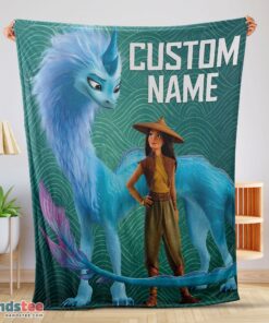 Premium Disney Cartoon Retro Raya And The Last Dragon Blanket Fleece Customized Blanket
