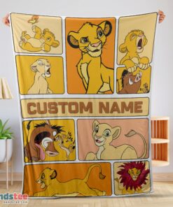 Premium Disney Cartoon The Lion King Simba With Friends Blanket Fleece Customized Blanket