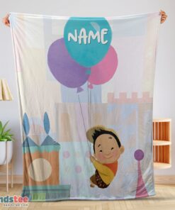 Premium Disney Cartoon Up Boy With Balloon Blanket Fleece Customized Blanket