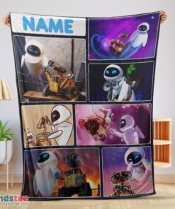 Premium Disney Cartoon Wall-E And Eve Blanket Fleece Customized Blanket