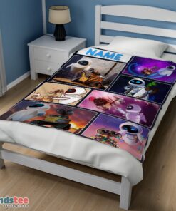 Premium Disney Cartoon Wall-E And Eve Blanket Fleece Customized Blanket - Image 3