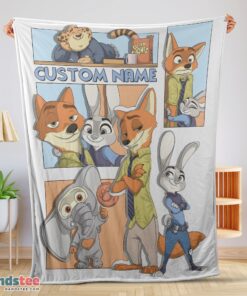 Premium Disney Cartoon Zootopia Velveteen Cute Blanket Fleece Customized Blanket