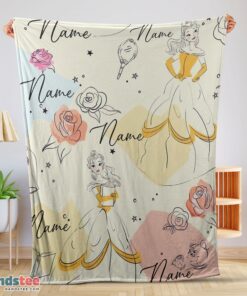 Premium Disney Elegant Princess Belle Pretty Blanket Fleece Customized Blanket