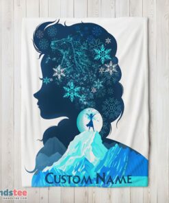 Premium Disney Frozen Elsa Double Exposure Blanket Fleece Customized Blanket