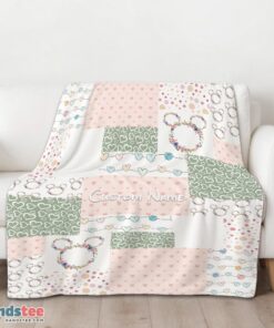 Premium Disney Mickey Logo Heart Texture Blanket Fleece Customized Blanket - Image 3
